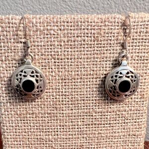 Silver with Black earrings